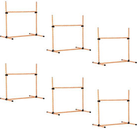 Produktbild von Agility Set Hunde 6tlg. Agility-Ausrüstungs-Set mit Flechtstangen, Pfeife