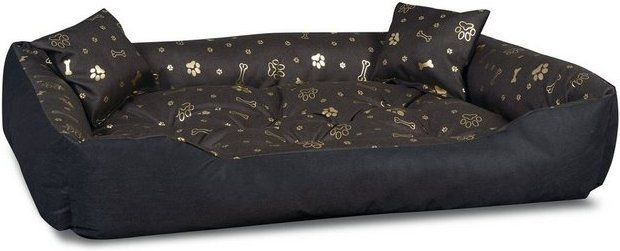 Produktbild von AIO Tierbett Hunde- und Katzenbett mit zwei Kissen Goldene Knochen 100x75cm
