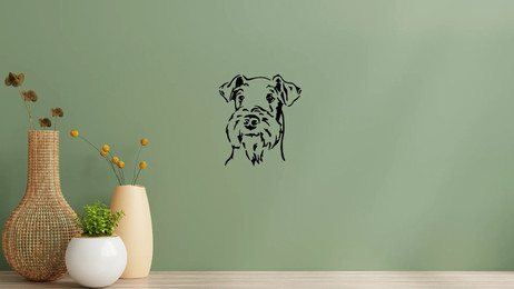 Produktbild von Airedale Terrier Kopf Wandtattoo Wandbild Wandsticker Wandaufkleber Wanddekoration