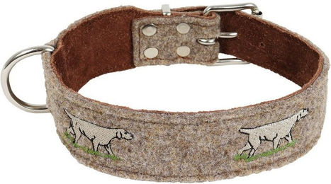 Produktbild von AKAH Hunde-Halsband AKAH Hundehalsband aus Wollfilz und Yakleder