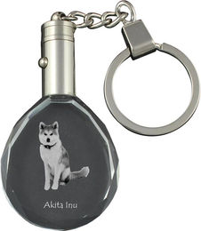 Produktbild von Akita, Akita Inu - Anhänger mit Hundefoto, Kristall-Schlüsselring in Geschenkbox, ein einzigartiges Geschenk von Art-Dog transparent
