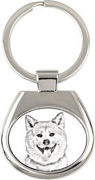 Produktbild von Akita, Akita Inu - Schlüsselanhänger mit Hund, Schlüsselanhänger mit Aufdruck, personalisierter Anhänger der Marke Art-Dog silber