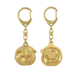 Akita Inu Vergoldeter Schlüsselanhänger mit Hund – Bild 1 von 6