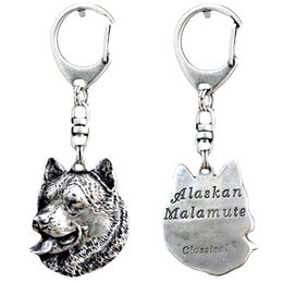 Alaskan Malamute - Silberner Schlüsselanhänger mit Hundemotiv – Bild 1 von 5