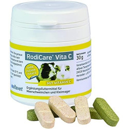 Produktbild von alfavet RodiCare Vita C Ergänzungsfuttermittel mit Vitamin C für Meerschweinchen und Kleinnager - 40 x 0,75 g