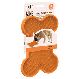 Produktbild von all for paws Antischlingnapf Leckmatte Knochen/Tasty Bone Lick Mat orange