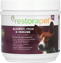 Allergie, Juckreiz & Immun-Boost Weichkausnacks, Für Hunde, Alle Altersstufen, Kaubare 60 Tabletten, 180G(6 Unzen) – Bild 1 von 2