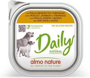 Produktbild von Almo Nature Daily Hunde-Nassfutter mit Huhn, Schinken und Käse - 18 x 300 g