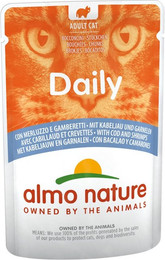 Produktbild von Almo Nature Daily Menu 70g Beutel Katzennassfutter 30 x 70 Gramm Kabeljau & Garnelen