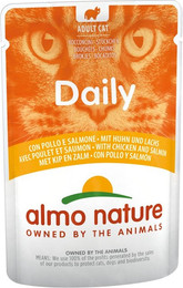 Produktbild von Almo Nature Daily Menu 70g Beutel Katzennassfutter Sparpaket 60 x 70 Gramm Huhn & Lachs