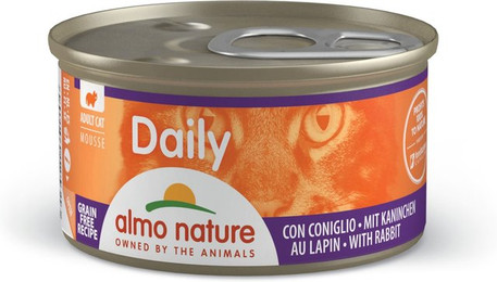 Produktbild von Almo Nature Daily Menu 85g Dose Katzennassfutter 24 x 85 Gramm Mousse Kaninchen