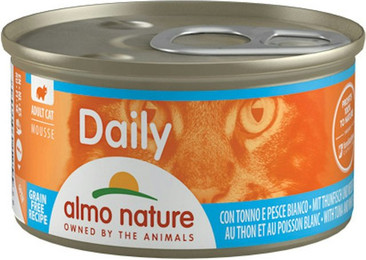 Produktbild von Almo Nature Daily Menu 85g Dose Katzennassfutter 24 x 85 Gramm Mousse Thunfisch & Kabeljau