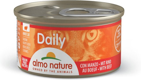 Produktbild von Almo Nature Daily Menu 85g Dose Katzennassfutter Sparpaket 48 x 85 Gramm Häppchen mit Rind