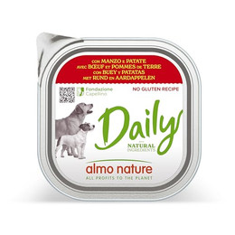 Produktbild von Almo Nature Daily Nassfutter für erwachsene Hunde mit Rind und Kartoffeln - 18 x 300 g
