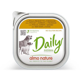 Produktbild von Almo Nature Daily Nassfutter für Hunde mit Huhn, Schinken und Käse - 9 x 300 g