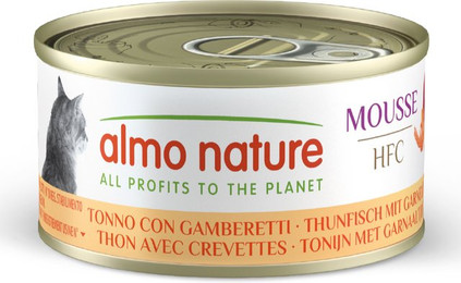 Produktbild von Almo Nature HFC Cat Mousse Thunfisch mit Garnelen - 24 x 70 g