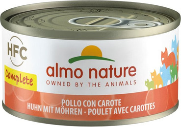 Produktbild von Almo Nature HFC Complete 70g Dose Katzennassfutter Sparpaket 48 x 70 Gramm Huhn mit Möhren