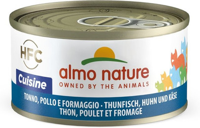 Produktbild von Almo Nature HFC Cuisine Natural 70g Dose Katzennassfutter Sparpaket 48 x 70 Gramm Thunfisch, Huhn & Käse