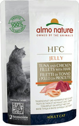 Produktbild von Almo Nature HFC Jelly 55g Beutel Katzennassfutter Sparpaket 48 x 55 Gramm Thunfisch, Huhn & Schinken