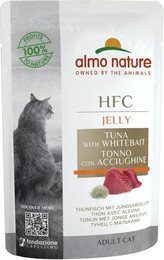 Produktbild von Almo Nature HFC Jelly 55g Beutel Katzennassfutter Sparpaket 48 x 55 Gramm Thunfisch & Jungsardellen