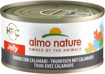 Produktbild von Almo Nature HFC Jelly 70g Dose Katzennassfutter 24 x 70 Gramm Thunfisch & Calamaris