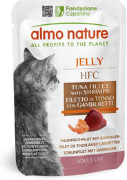 Produktbild von Almo Nature HFC Jelly Thunfischfilet mit Garnelen - 6 x 55 g