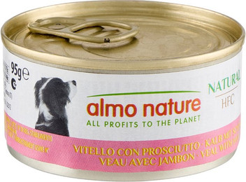 Produktbild von Almo Nature HFC Kalb mit Schinken Nassfutter für Hunde - 6 x 95 g