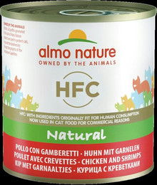 Produktbild von Almo Nature HFC Natural 280g Dose Katzennassfutter 12 x 280 Gramm Huhn & Garnelen