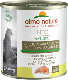 Produktbild von Almo Nature HFC Natural 280g Dose Katzennassfutter 12 x 280 Gramm Huhn & Lachs