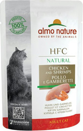 Produktbild von Almo Nature HFC Natural 55g Beutel Katzennassfutter 24 x 55 Gramm Huhn & Garnelen
