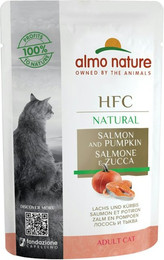 Produktbild von Almo Nature HFC Natural 55g Beutel Katzennassfutter 24 x 55 Gramm Lachs & Kürbis