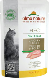 Produktbild von Almo Nature HFC Natural 55g Beutel Katzennassfutter Sparpaket 48 x 55 Gramm Hühnerfilet
