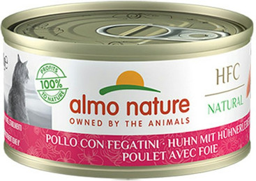 Produktbild von Almo Nature HFC Natural 70g Dose Katzennassfutter 24 x 70 Gramm Huhn & Hühnerleber