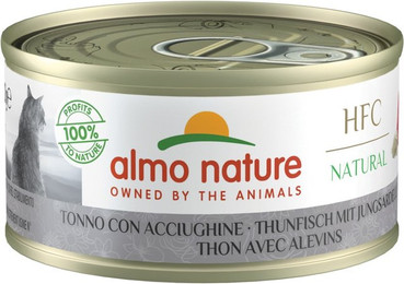 Produktbild von Almo Nature HFC Natural 70g Dose Katzennassfutter 24 x 70 Gramm Thunfisch & Jungsardellen