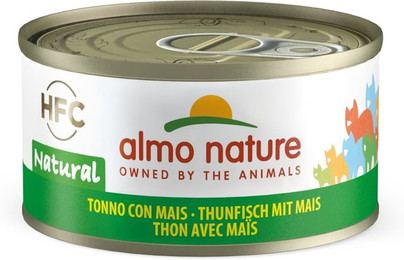 Produktbild von Almo Nature HFC Natural 70g Dose Katzennassfutter 24 x 70 Gramm Thunfisch & Mais