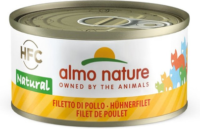 Produktbild von Almo Nature HFC Natural 70g Dose Katzennassfutter Sparpaket 48 x 70 Gramm Hühnerfilet