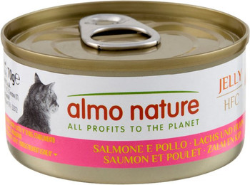 Produktbild von Almo Nature HFC Natural Katzenfutter Lachs & Huhn in Gelee - 6 x 70 g