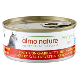 Produktbild von Almo Nature HFC Natural Katzenfutter mit Huhn und Garnelen - 24 x 150 g