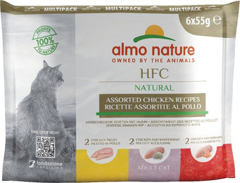 Produktbild von Almo Nature HFC Natural Katzenfutter Multipack mit Huhn 6 x 55 g - 6 x 55 g