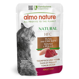 Produktbild von Almo Nature HFC Natural Katzenfutter nass Thunfisch und Huhn - 24 x 55 g