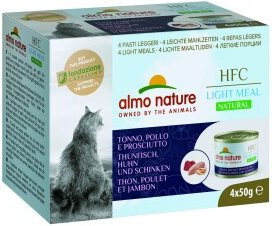 Produktbild von Almo Nature HFC Natural Light Meal Thunfisch, Huhn und Schinken - 4 x 50 g