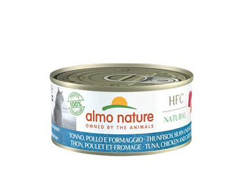 Produktbild von Almo Nature HFC Natural Thunfisch, Huhn & Käse Katzennassfutter - 24 x 150 g