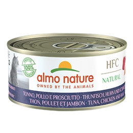 Produktbild von Almo Nature HFC Natural Thunfisch, Huhn & Schinken Katzenfutter - 24 x 150 g
