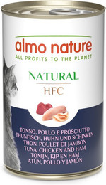 Produktbild von Almo Nature HFC Natural Thunfisch, Huhn und Schinken - 6 x 140 g