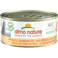 Produktbild von Almo Nature HFC Natural Thunfisch und Garnelen Katzennassfutter - 48 x 150 g