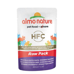 Produktbild von Almo Nature HFC RAW PACK Hühnerbrust & Entenfilet - 24 x 55 g