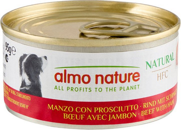 Produktbild von Almo Nature HFC Rind mit Schinken Nassfutter für Hunde - 6 x 95 g