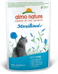 Produktbild von Almo Nature Holistic 70g Beutel Katzennassfutter 30 x 70 Gramm Sterilised Kabeljau