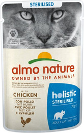 Produktbild von Almo Nature Holistic 70g Beutel Katzennassfutter Sparpaket 60 x 70 Gramm Sterilised Huhn