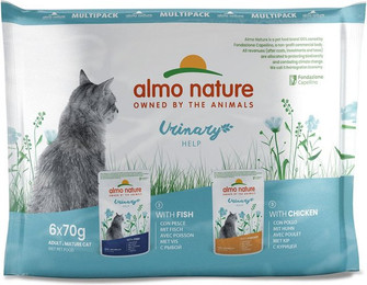Produktbild von Almo Nature Holistic Urinary Help Nassfutter für Katzen mit Fisch & Huhn - 6 x 70 g